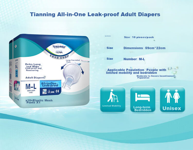 Подгузники TENA All-In Leak Protection M-L, 80 шт.