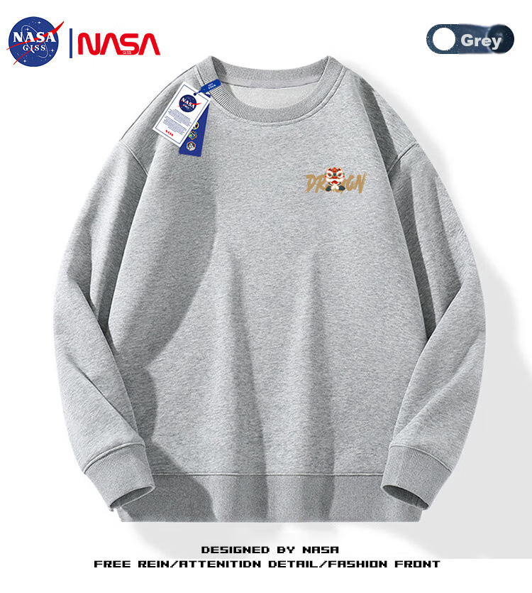 Мужская толстовка NASA GISS, трендовая, свободного кроя, с круглым вырезом, с длинным рукавом, повседневная, белая, XL