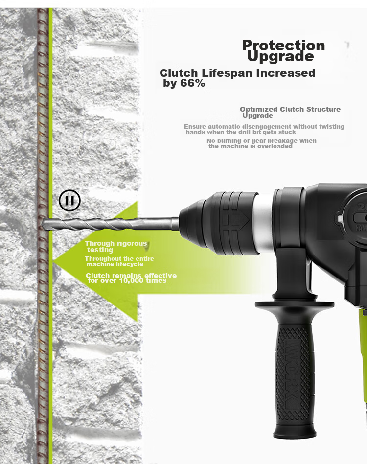 Ударная дрель WORX WU327D 1050 Вт, 26 мм, двойного назначения, с регулировкой скорости, патрон 4-х кулачковый