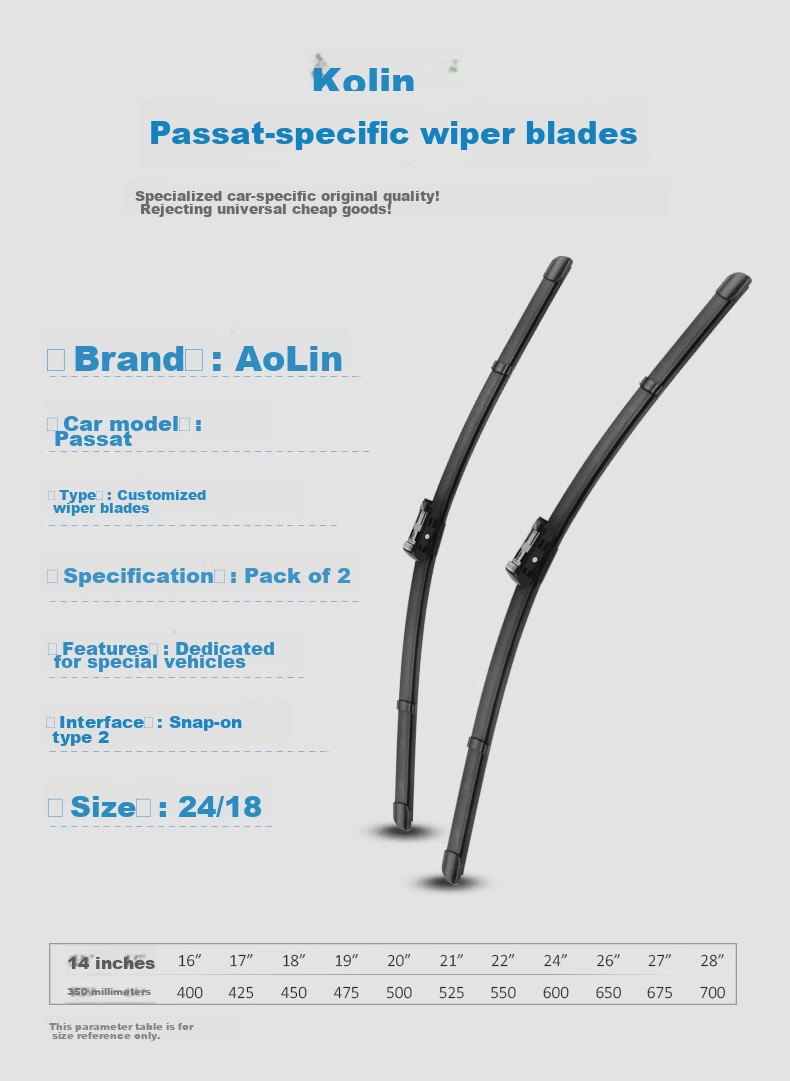 Бескаркасная щетка стеклоочистителя Aolin для Geely Xingrui/Xingrui L, оригинальный размер, резиновая полоса класса А, 24 и 18 дюймов