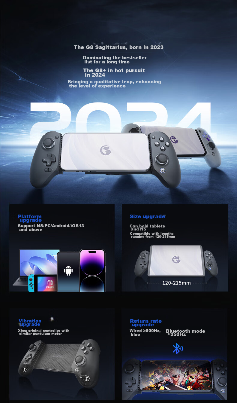 Беспроводной игровой контроллер GAMESIR G8+ для мобильных устройств, ПК, Nintendo Switch