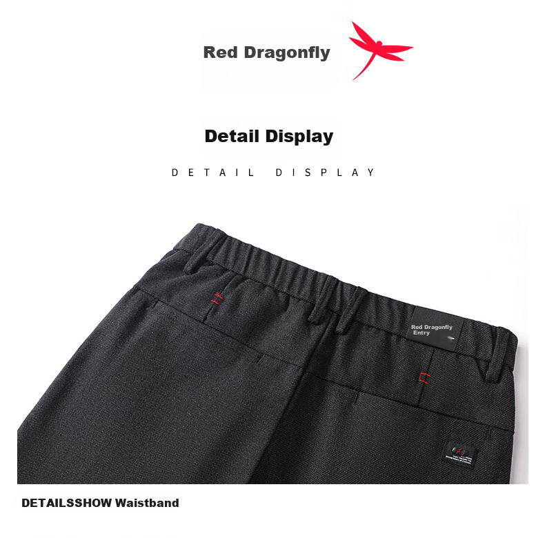 Мужские брюки RED DRAGONFLY, повседневные, всесезонные, хлопковые, бизнес-кэжуал, прямые, модные, слегка эластичные, длинные брюки, черные, размер 30
