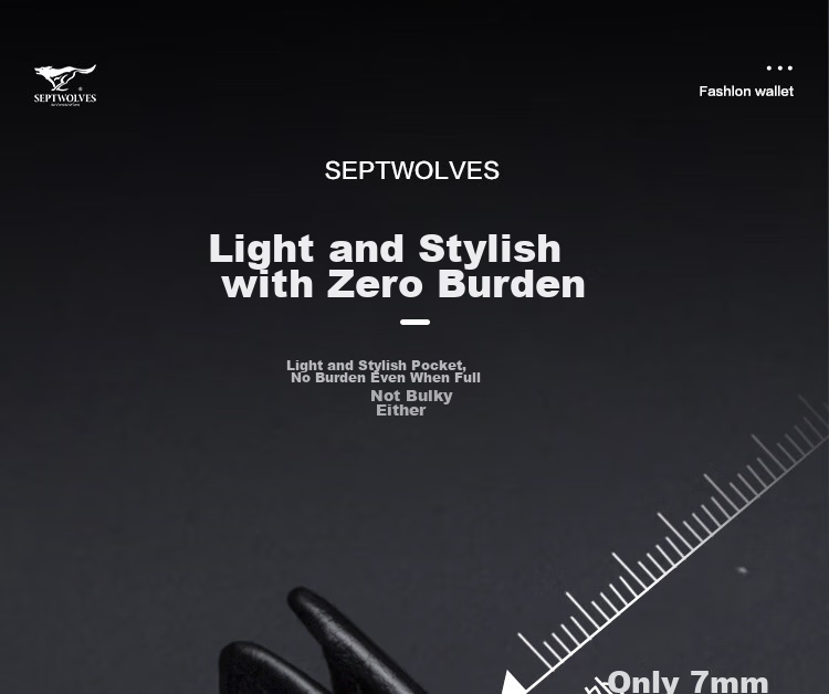 Мужской кошелек SEPTWOLVES из натуральной кожи, короткий, с ID-холдером и кардхолдером, практичный, в подарочной упаковке