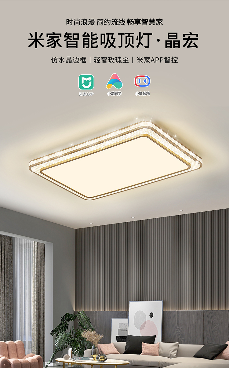 雷士照明(NVC)LED吸顶灯 轻奢浪漫书房餐厅卧室灯具 温馨时尚分段调光功能灯饰 WHXD24F/F-03