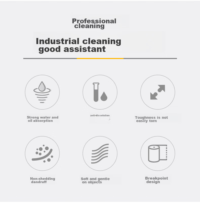 HANYANGCLEAN Промышленная безворсовая протирочная бумага, нетканый материал, впитывающий масло и пятна, безпылевая салфетка для мастерских и лабораторий, белый большой рулон 25x38 см (500 листов/рулон)
