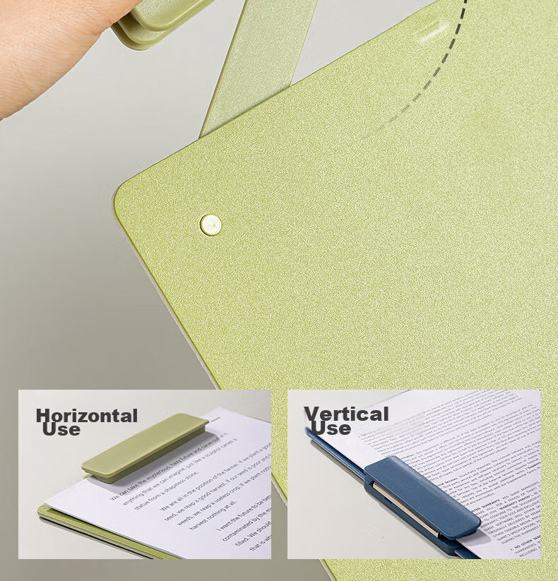 NUSIGN Rotatable A4 Clipboard, Document Folder, Writing Pad, Study Board, Office Report Folder, Dual-Use for Horizontal And Vertical Use, Cinnamon Green NS502