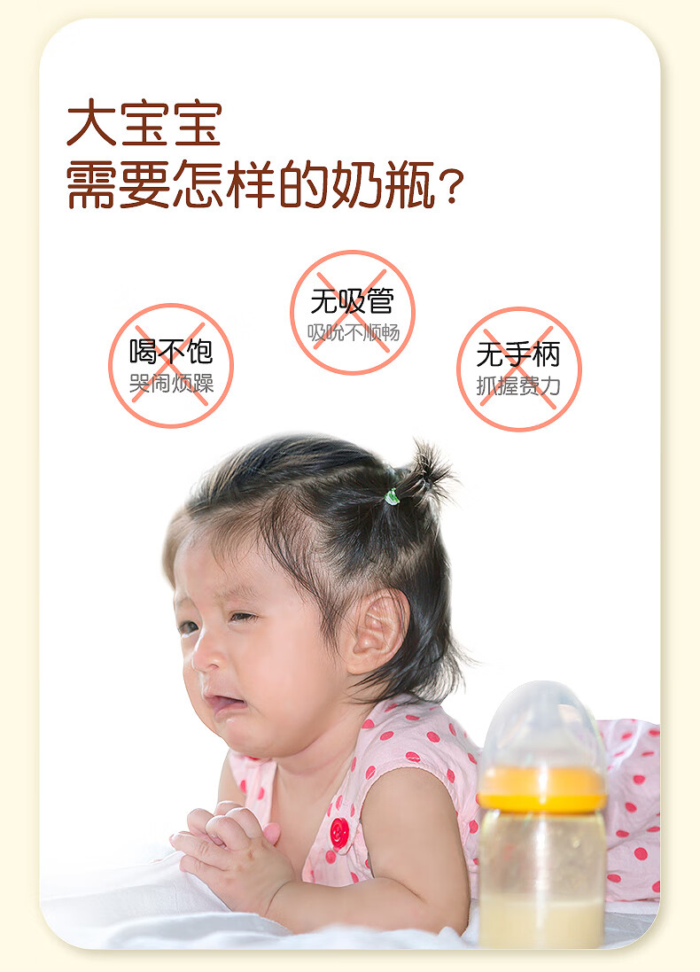 世喜奶瓶 婴儿奶瓶大宝宝PPSU断奶奶瓶奶嘴（3-7个月）宽口径防摔仿母乳吸管奶瓶300ml