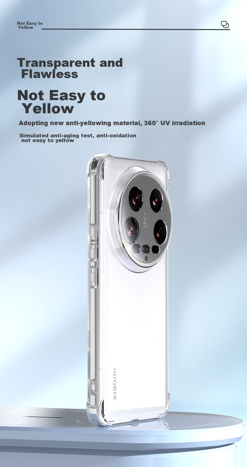 Чехол LLUNC для Xiaomi 14 Ultra, прозрачный, противоударный, с защитой камеры