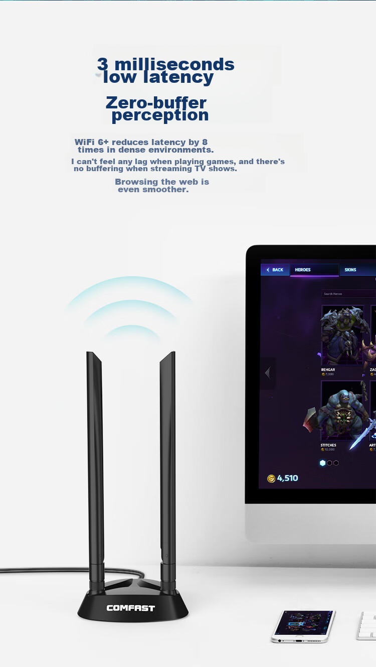 Сетевая карта COMFAST AX210PLUS, WiFi 6E, Bluetooth 5.3, PCI-E, 5374 Мбит/с