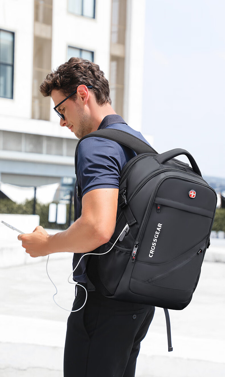 Рюкзак CROSSGEAR для мужчин и женщин, 17.3 дюймов, большой вместимости, водоотталкивающий, с USB-портом