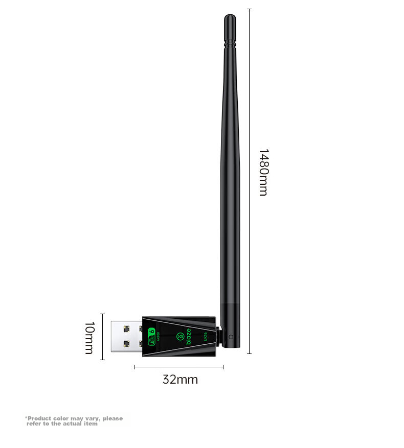 Беспроводной сетевой адаптер BIAZE WiFi6 AX900 USB с внешней антенной