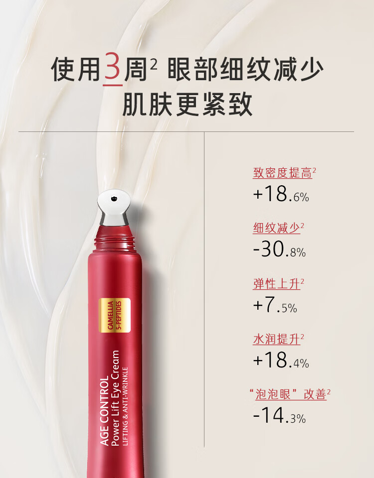 梦妆山茶凝时塑颜眼霜25ml 多肽紧致淡化细纹眼袋黑眼圈 补水保湿