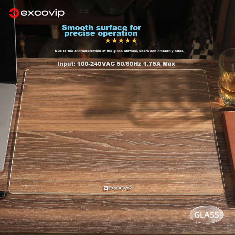 Игровой коврик для мыши EXCO, прозрачный, 45x40 см, для киберспорта и офиса, гладкая и твердая поверхность