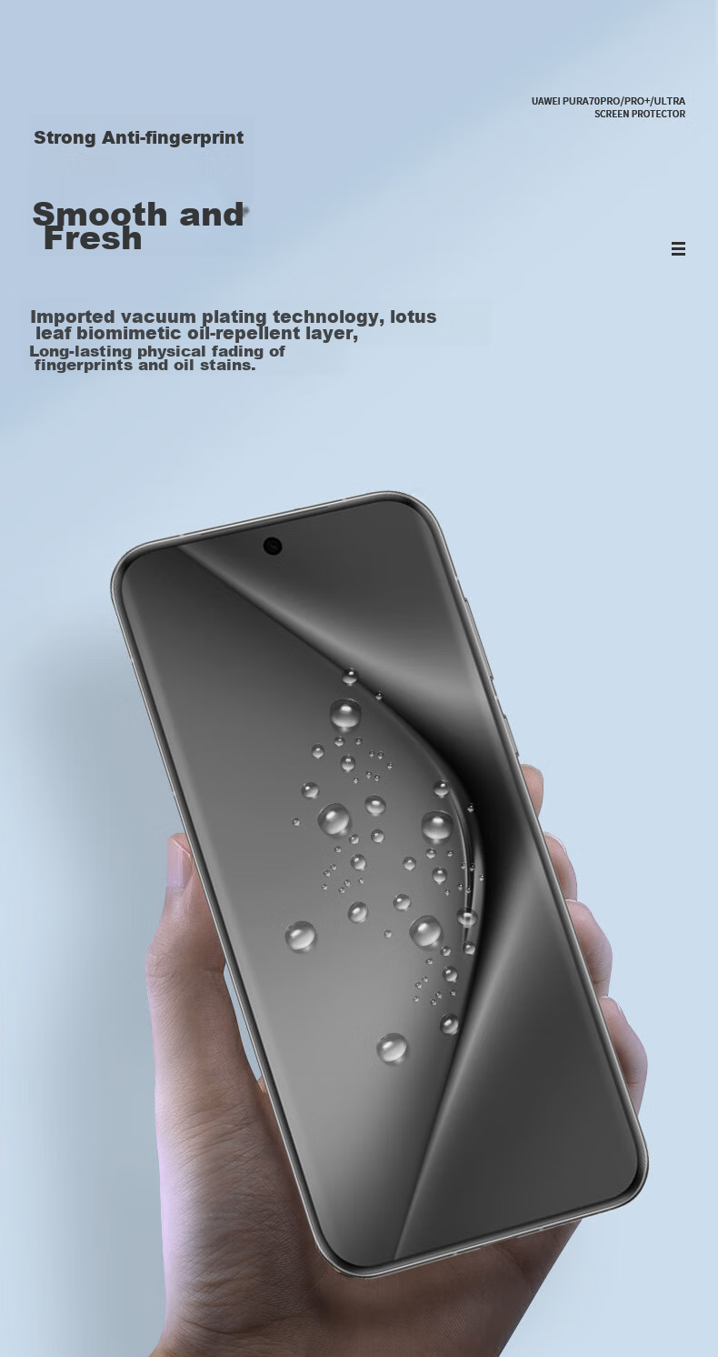 Защитное стекло LLUNC для Huawei Pura 70 Pro/Pro+, Full Coverage HD Ultra-Thin Shatterproof Anti-Fingerprint Protective Film
