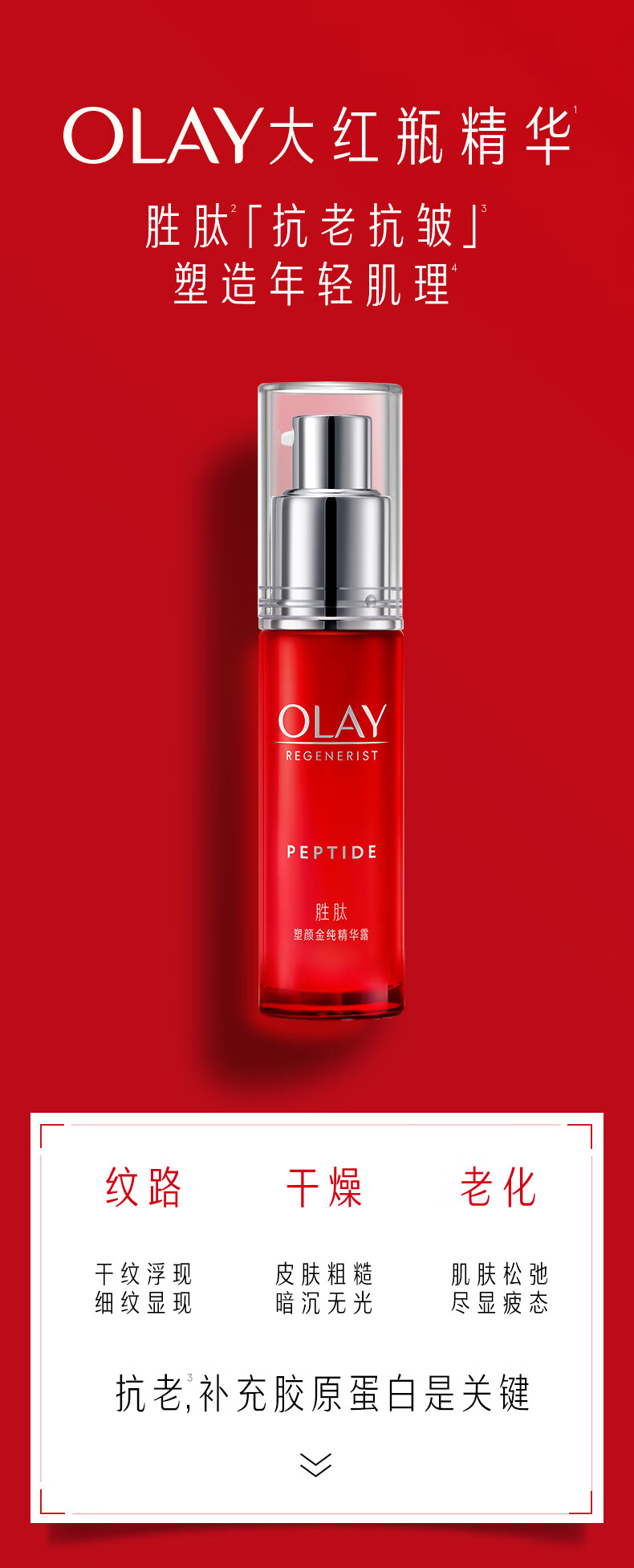 玉兰油（OLAY）大红瓶精华液乳液抗皱紧致精华30ml面部精华护肤品女礼物