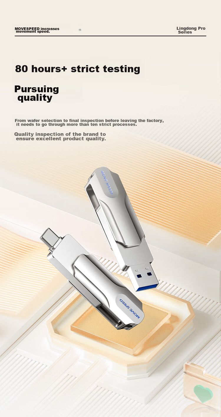 USB-накопитель MOVE SPEED Lingdong Pro 1 ТБ, двойной интерфейс Type-C/USB 3.2, OTG, высокая скорость, совместим с Android и Apple
