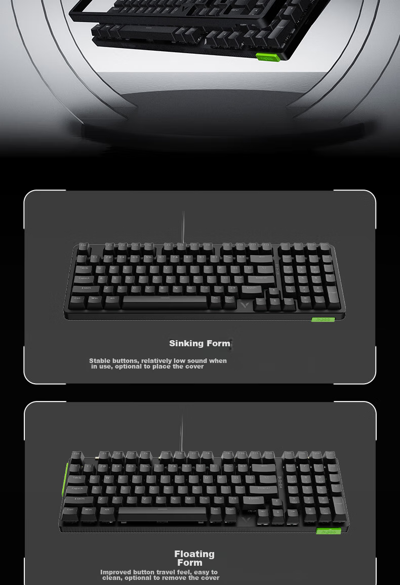 Механическая клавиатура Rapoo V500PRO-98, проводная, RGB подсветка, черная