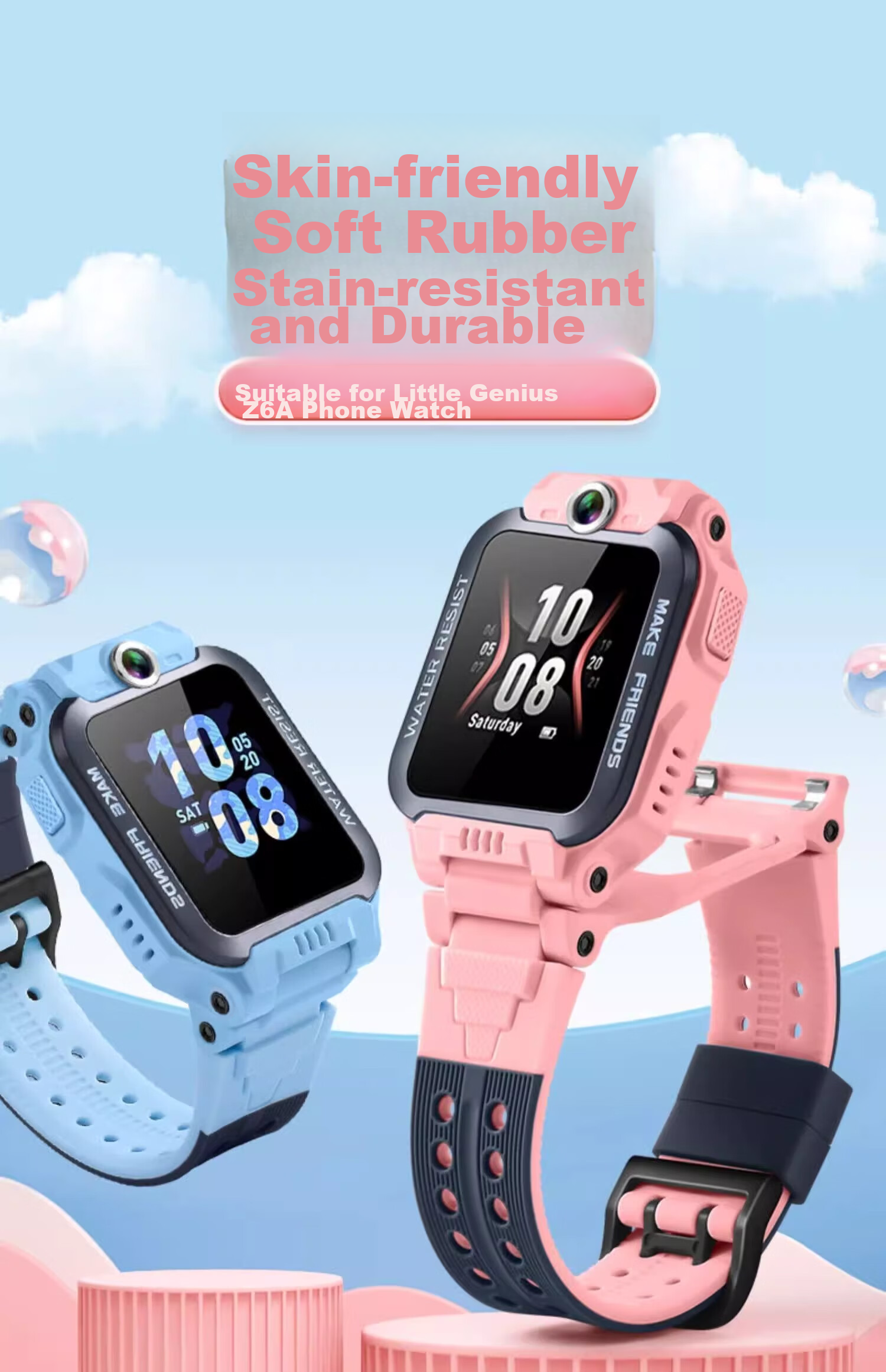 Ремешок Iboann для часов Xiaotianc Z6a, Z6Pro, Silicone W2131AC, детских Z11/z10/z9/z8/z7s/z5, Peak D2/D3/Q1A