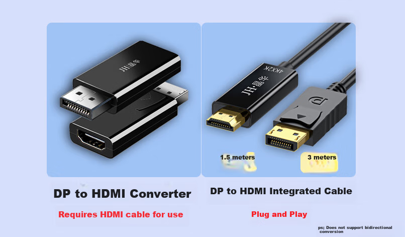 Переходник Jinghua DP to HDMI, черный, 1080P, для подключения ноутбука к монитору/телевизору