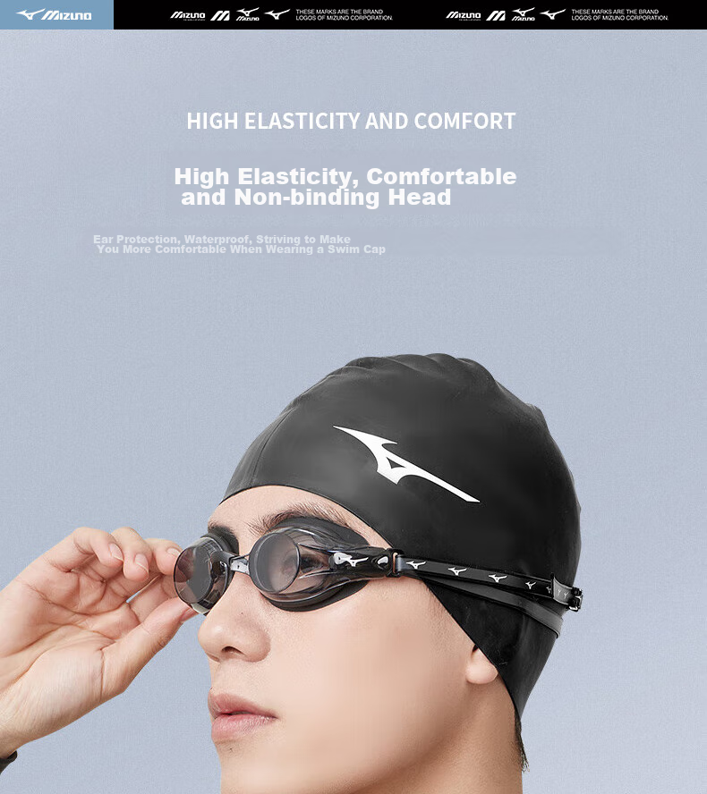 Мужские плавки MIZUNO, быстросохнущие, с двойной подкладкой, шорты для пляжа, комплект с очками и шапочкой для плавания, артикул 3104, серый, 2XL