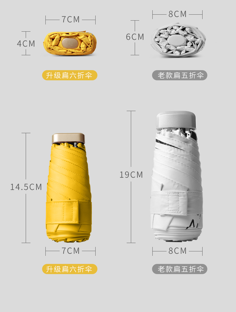 美度美度迷你六折空气伞防晒防紫外线太阳伞女晴雨两用口袋伞M6100 尼罗绿