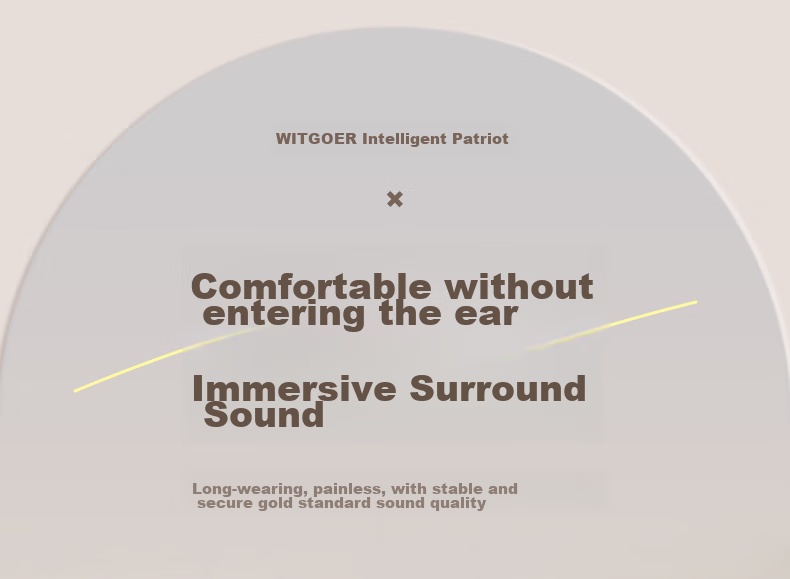 Беспроводные наушники WITGOER Berlin Voice, накладные, с шумоподавлением, Bluetooth 5.4, до 40 часов работы, ухо-клипса, золотистая кожа