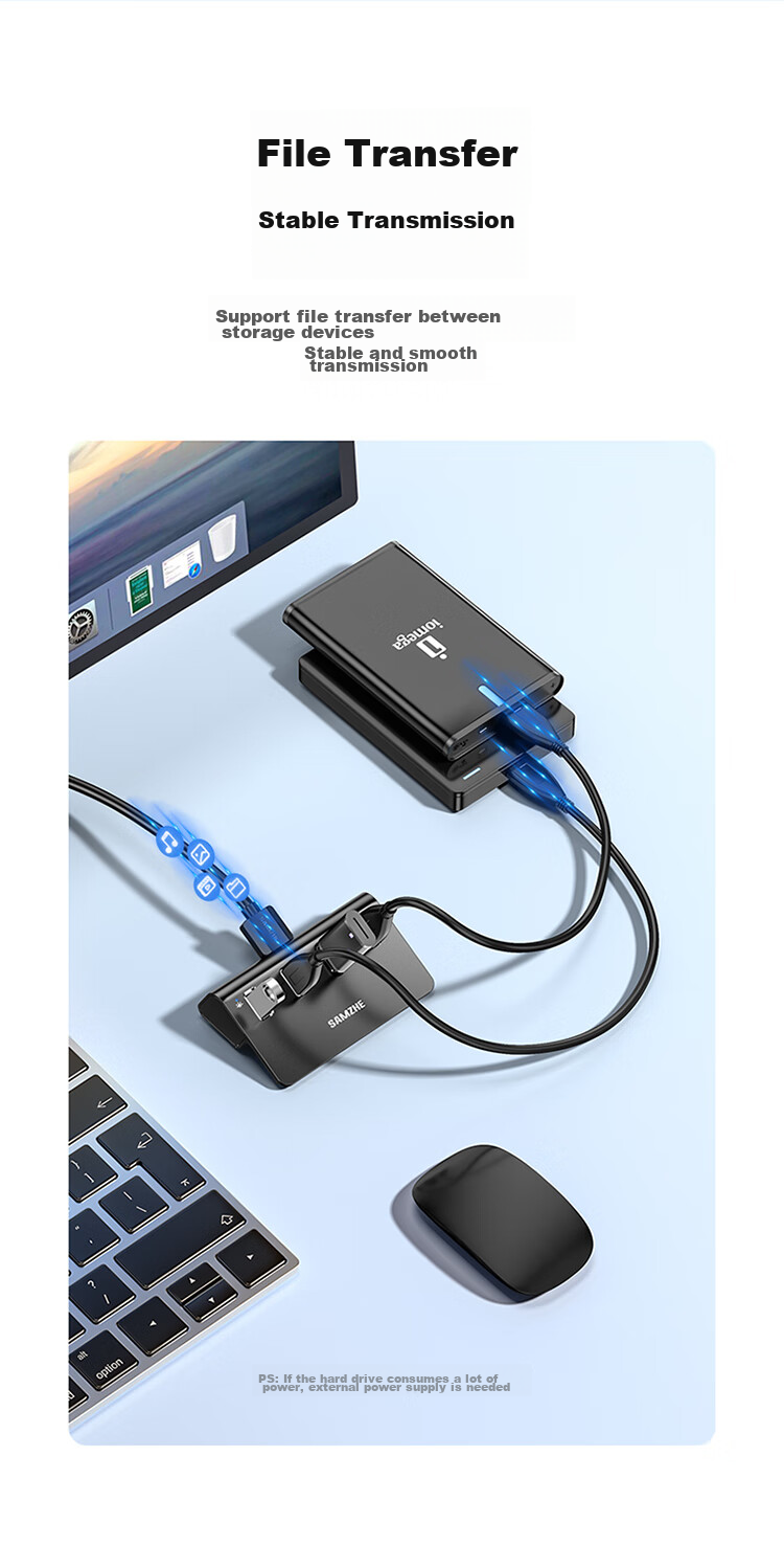 USB-концентратор SAMZHE JXQ-H04, 4 порта USB 3.0, алюминиевый сплав, высокоскоростной