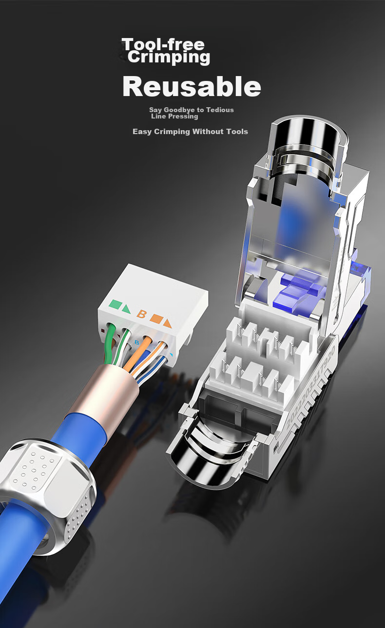 Разъем сетевой CNCOB Категории 7, без инструментов, инженерный класс, CAT7, 10 Gigabit, 1 шт., CN-8002