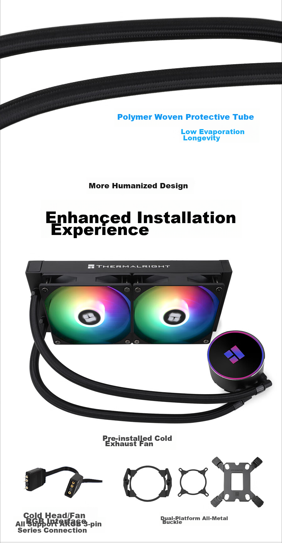 Система охлаждения Thermalright Frozen Magic 240 ARGB V2, жидкостное охлаждение, 240 мм радиатор, ARGB подсветка, универсальный монтаж