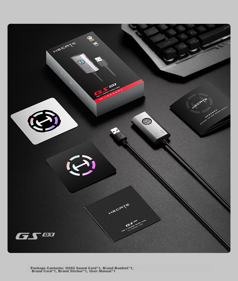 Внешняя звуковая карта EDIFIER HECATE GS03 USB to 3.5mm, 7.1, совместимая с PS4/5
