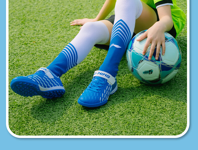 Детские футбольные бутсы Li-Ning для возраста 6-12 лет, с шипами TF, для юношей, для тренировок и соревнований, размер 32