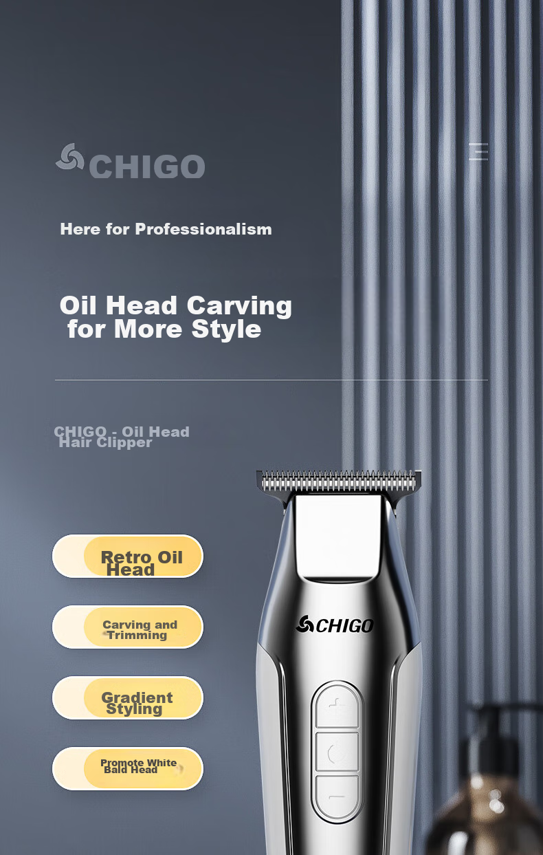Машинка для стрижки CHIGO F701, электробритва для гладкого бритья, профессиональный триммер для стрижки волос, мужская машинка для стрижки