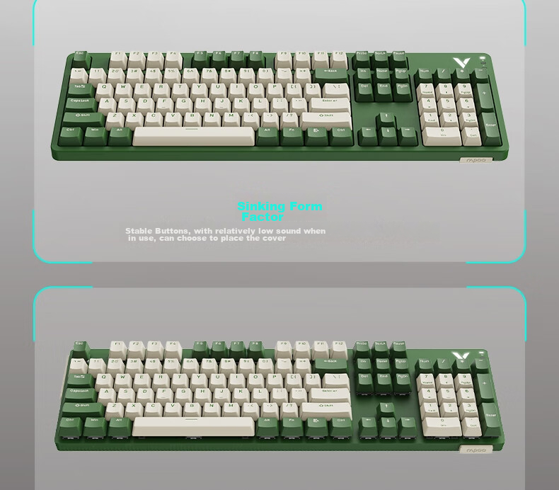 Игровая механическая клавиатура Rapoo V500PRO с подсветкой, 104 клавиши, проводная, синий переключатель
