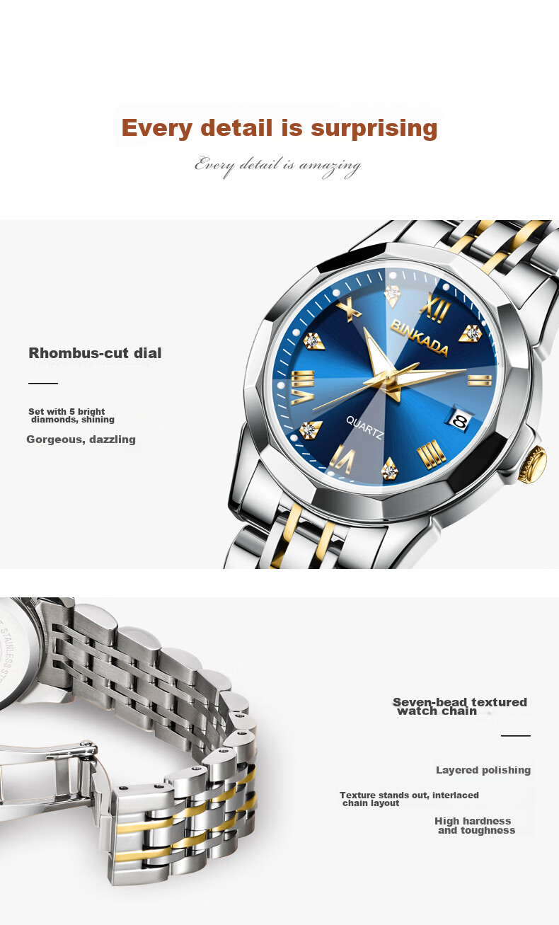 BINKADA Amant Starry Sky Watch for Women, Mechanical-Style Quartz Watch Brand, Top Ten Famous Expressions, Couple's Valentine's Day Gift