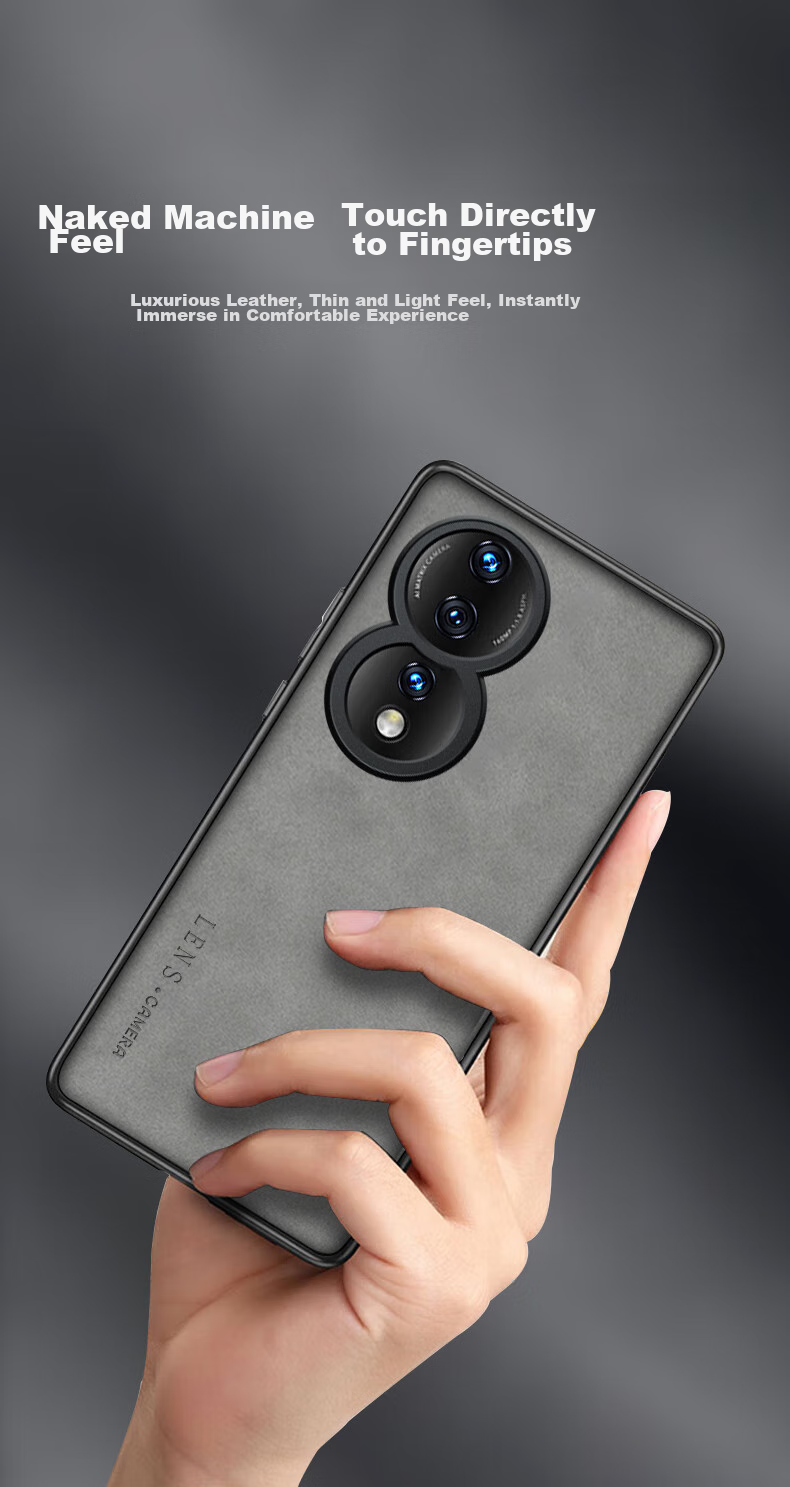 Чехол для телефона SHIYONG, совместимый с Honor 80, элегантный серый, защита объектива, силиконовый мягкий край, противоударный, ультратонкий, кожаная текстура