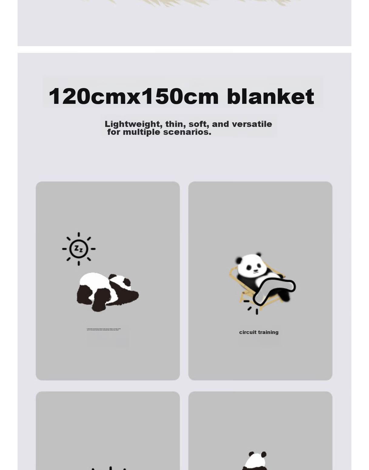 Подушка-плед THE BEAST Panda Puff 2-в-1, фланелевая, универсальная, автомобильная, для путешествий, офиса, вождения
