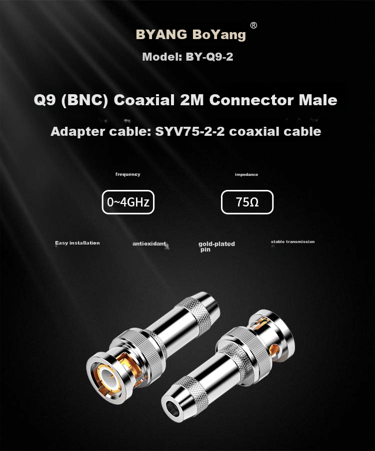 BNC коннектор BOYANG BNC-J 2M, Q9, 10 шт.