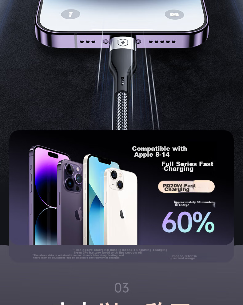 Кабель Nengshi для зарядки 3-в-1, Type-C, Lightning, Micro-USB, 1 метр, зеленый