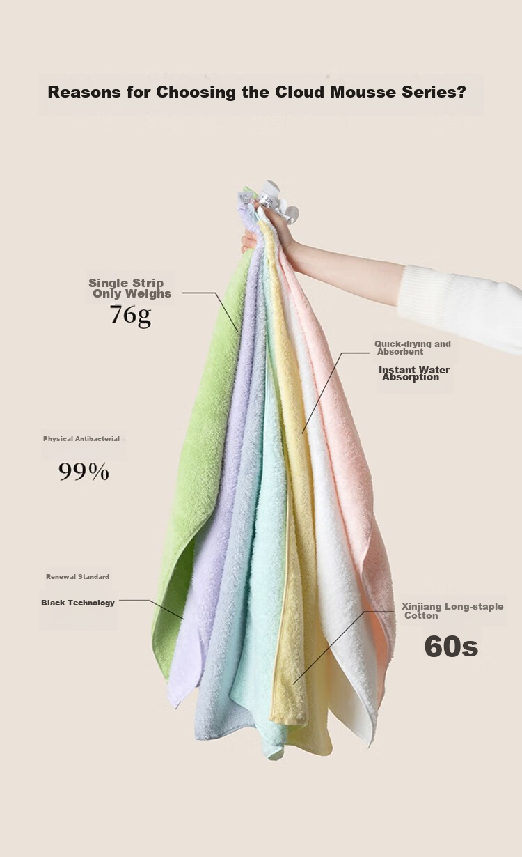 UCHINO Cloud Mousse Unbleached Pure Cotton Towel, Soft And Absorbent, for Face Washing And Hot Compress, Pro Pink