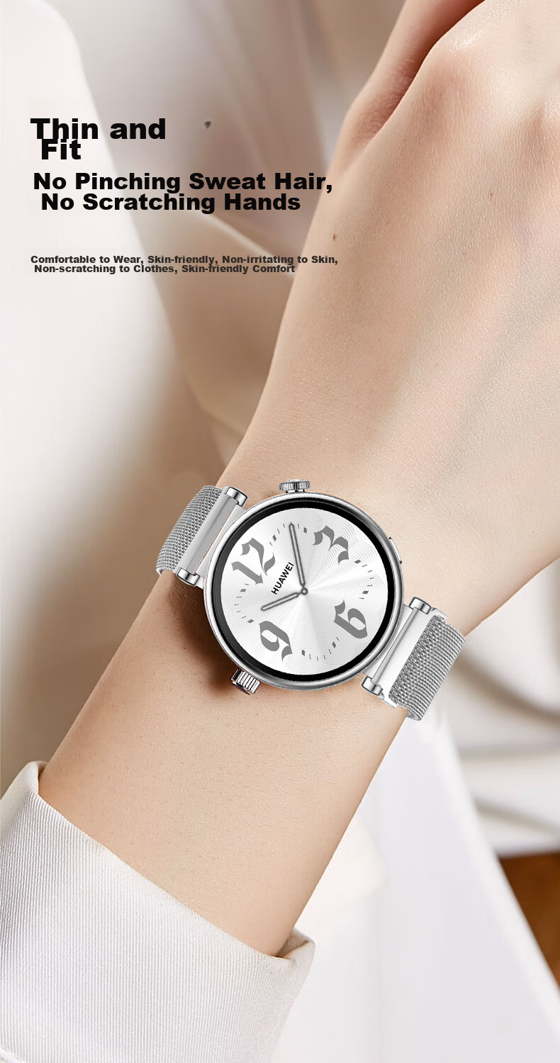 Ремешок CangHua Milanese для Huawei Watch GT6/5/4, женский, 41мм/42мм, миланский плетеный из нержавеющей стали с магнитной застежкой