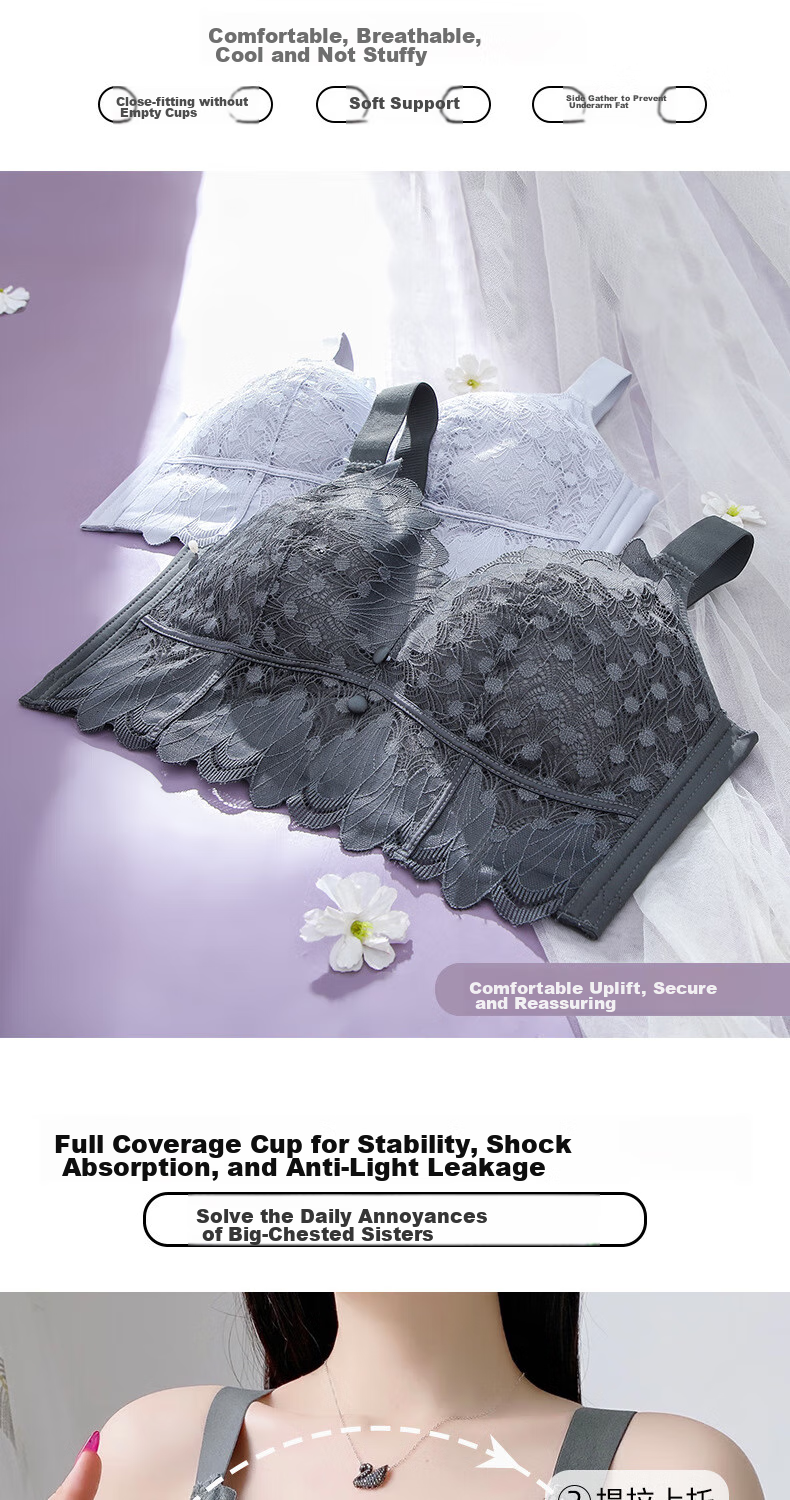 Бюстгальтер LangSha Plus Size, тонкий, с пуш-ап эффектом, против провисания, женское нижнее белье для большой груди, минимизирующий эффект, с боковой поддержкой