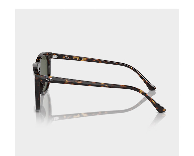 Солнцезащитные очки RayBan ORB2210F, квадратная оправа, 901/31 Черная оправа с зелеными линзами, размер 53