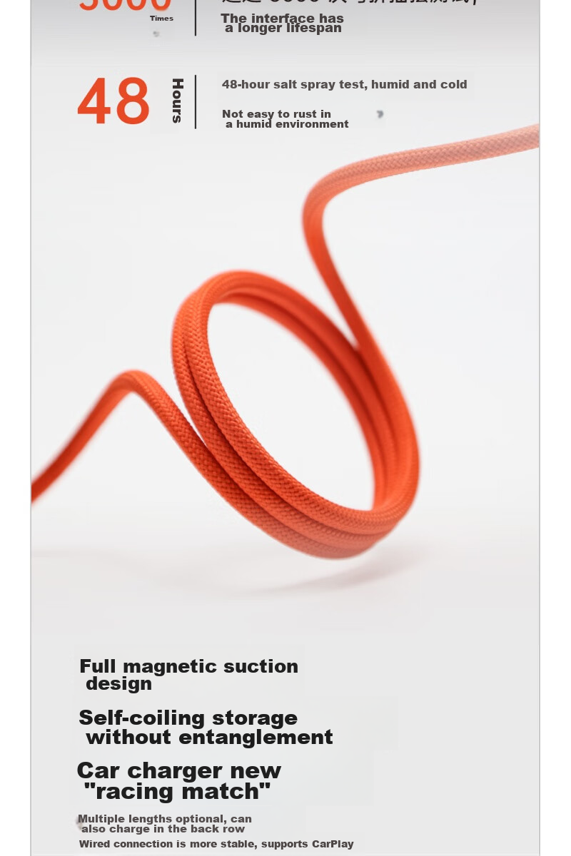 Магнитный кабель CANDYSIGN MagTie 100W USB A-C Sweet White для iPhone, iPad, ноутбуков, 1 метр