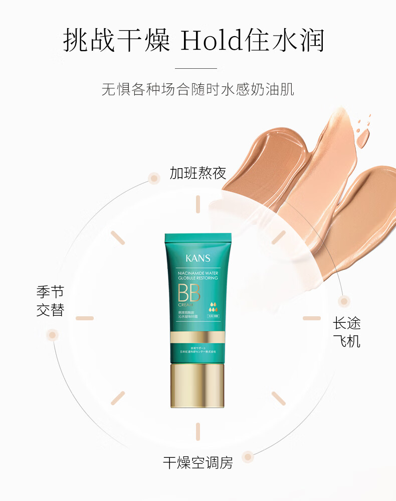 韩束（KAN’S）烟酰胺沁水凝珠BB霜40ml 
