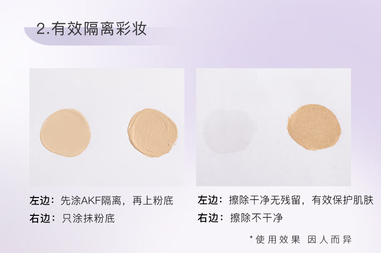 AKF轻颜水感隔离霜30g01#莹润紫色妆前乳均匀肤色滋润保湿细致毛孔