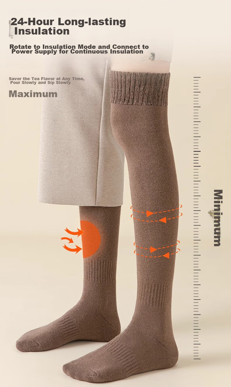 Женские носки LangSha, высокие, до колена, утепленные, на осень и зиму, с защитой колена, длинные
