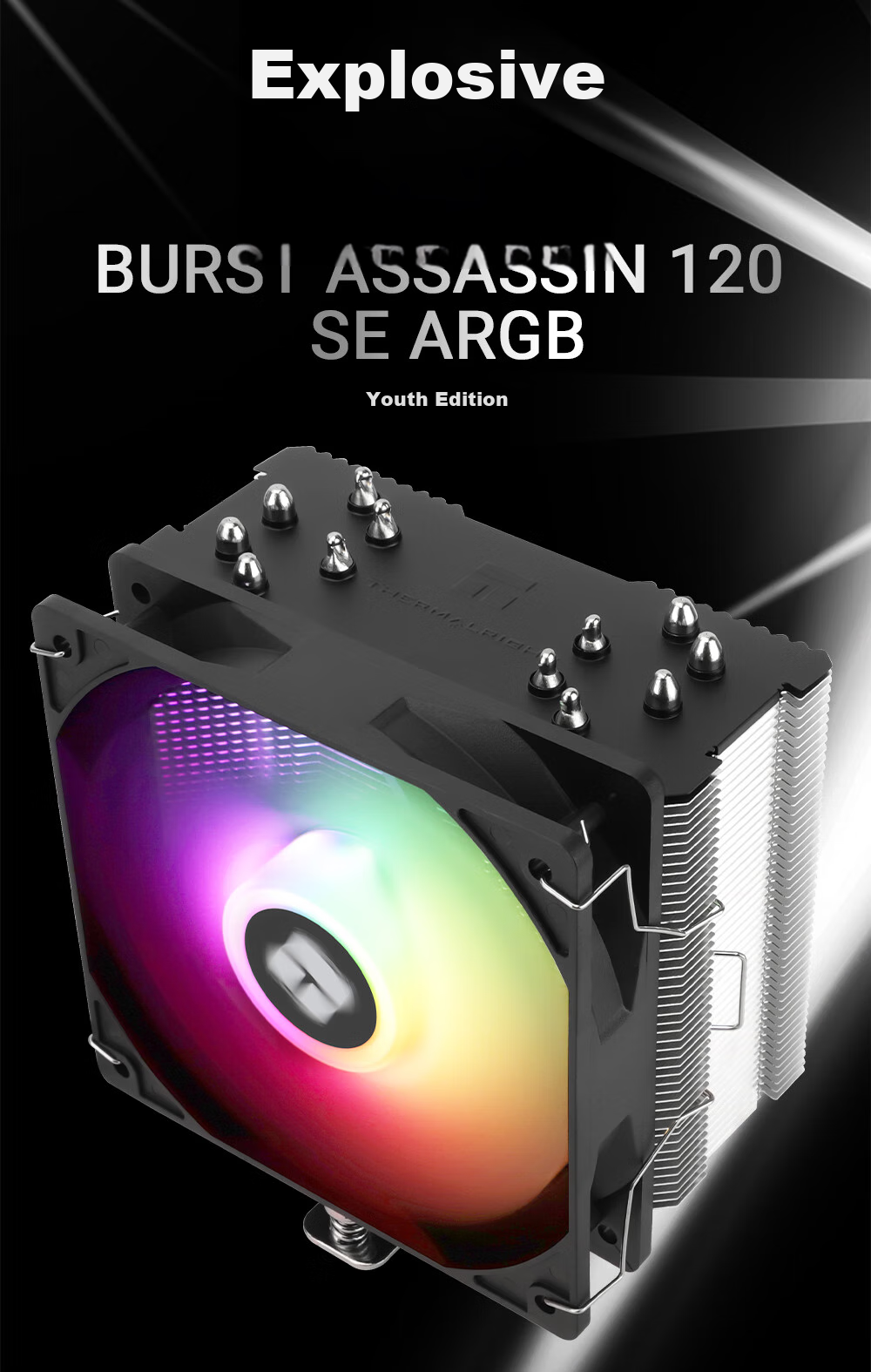 Воздушный кулер Thermalright Burst Assassin 120 SE ARGB, 6 тепловых трубок AGHP 4.0, вентилятор ARGB, BA120 SE ARGB