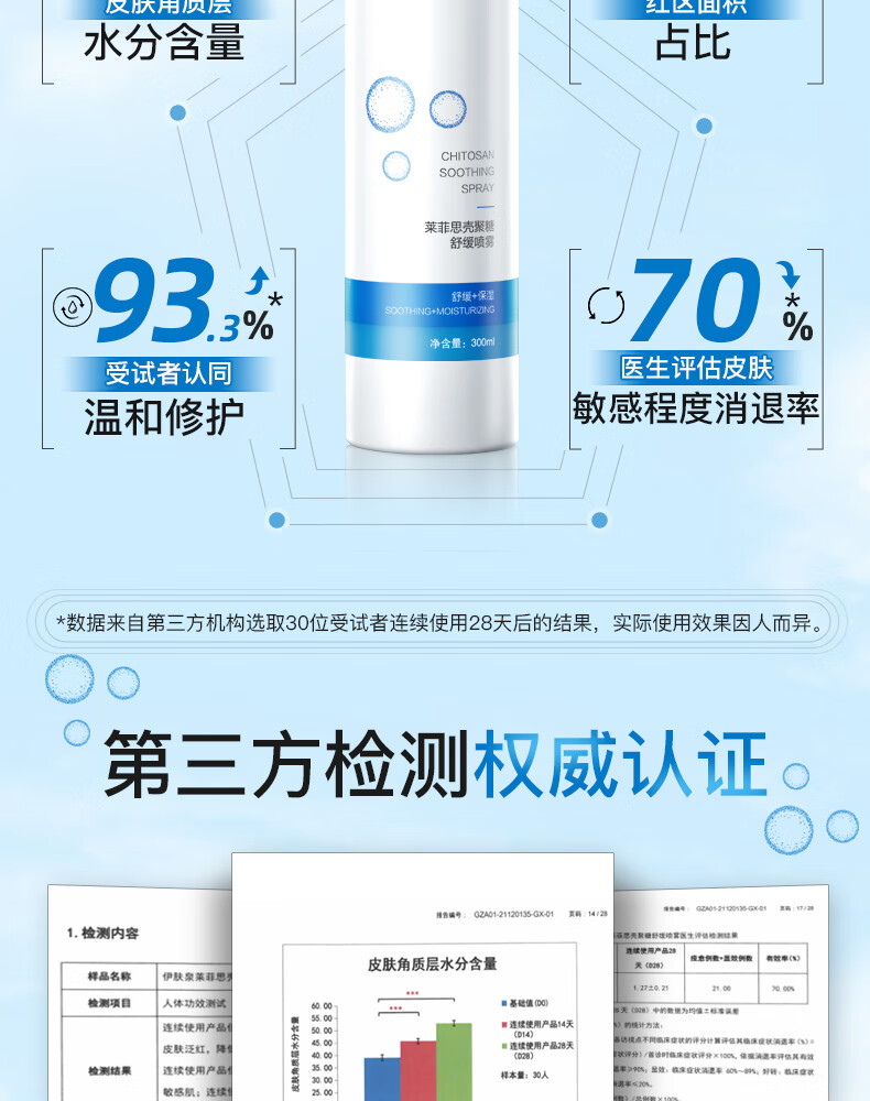 伊肤泉 壳聚糖舒缓喷雾100ml 定妆补水保湿 晒后修护