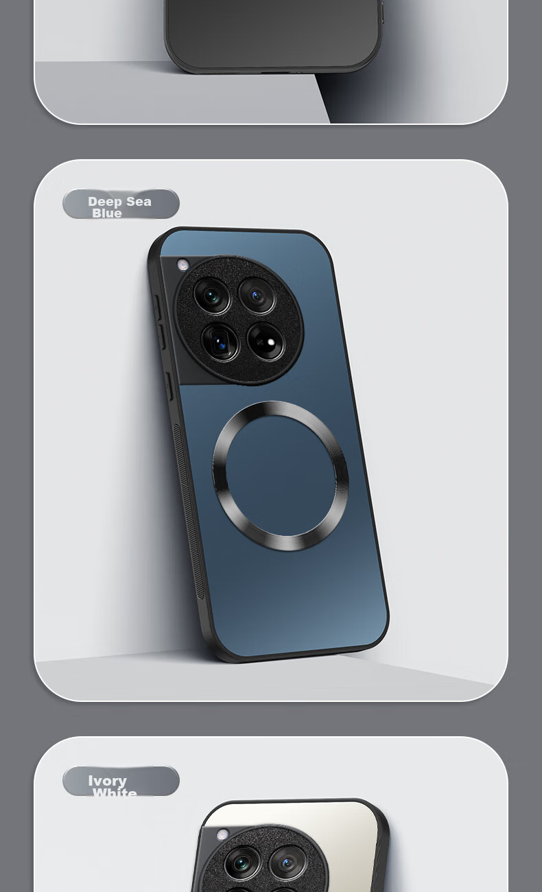 Чехол XINGWU AG Magnetic для OnePlus 12, защитный матовый чехол с полной защитой, ультратонкий, противоударный, анти-отпечатки, простой дизайн для мужчин и женщин - Темно-синий