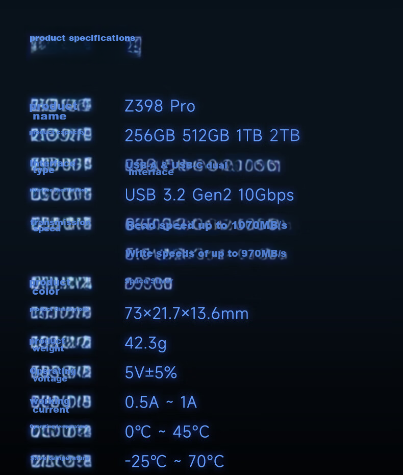 Aigo Z398Pro 2TB USB 3.2 Type-C SSD флеш-накопитель